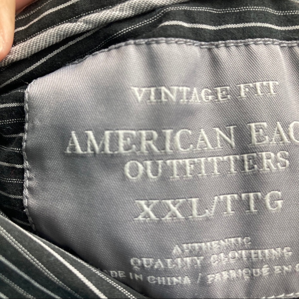 American Eagle Button Down Size Xxl Black White - image 4